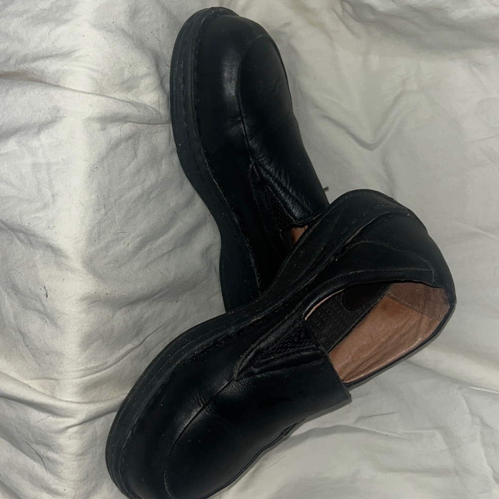 Vibram Black Leather Mules
